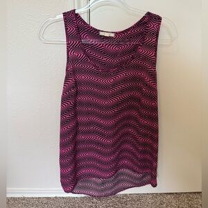 Pleione Pink and Black Geometric Tank Top